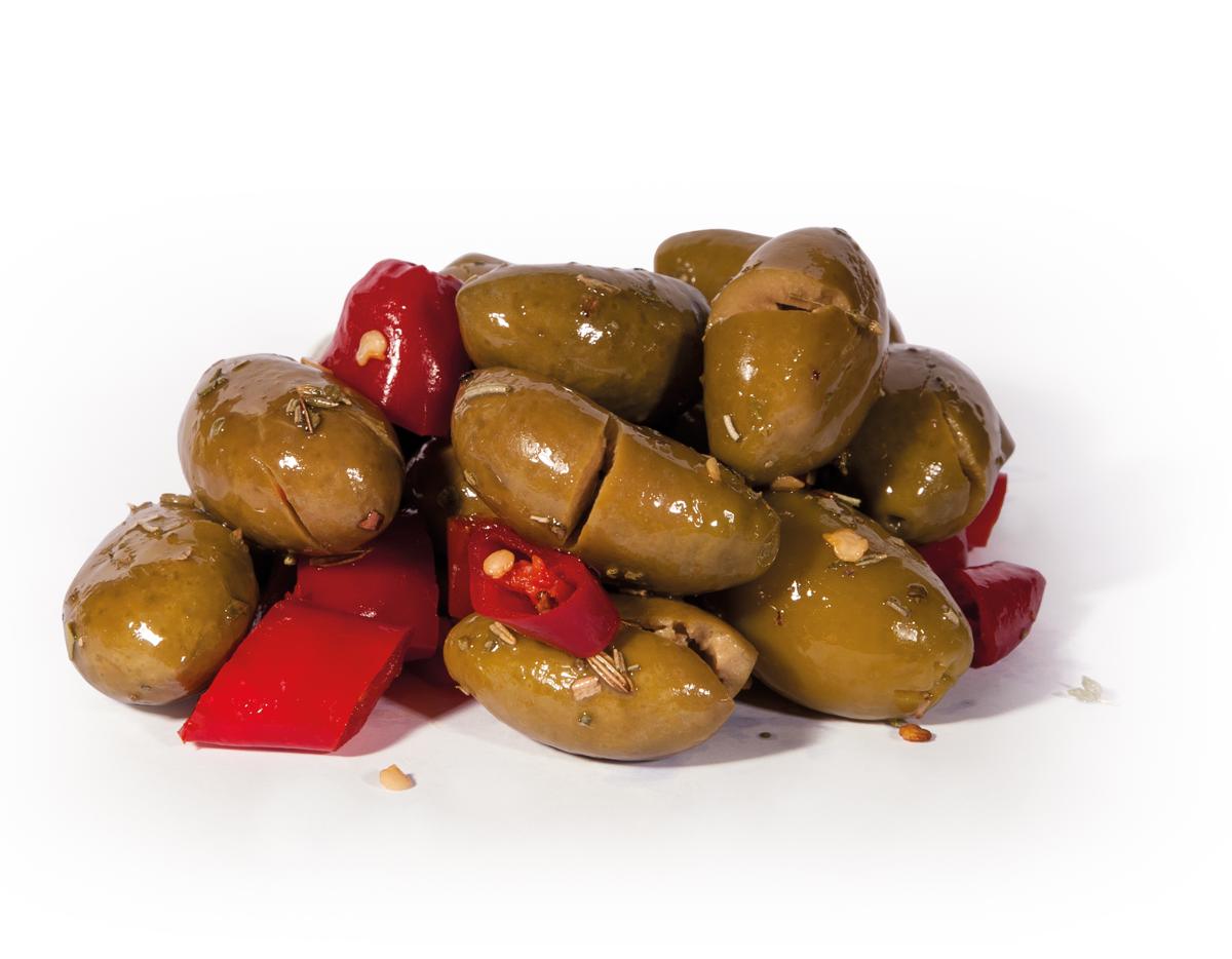 Bella di cerignola olive nach art kalabriens opti