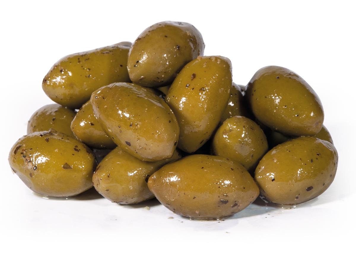 Bella di cerignola oliven mit ingwer und zitrone opti