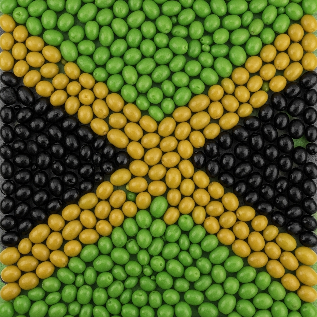 Jamaika flagge aus oliven